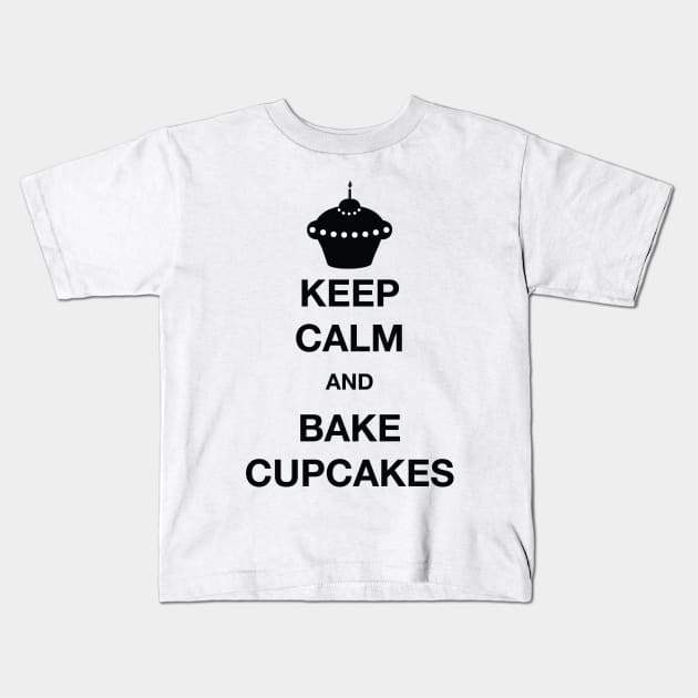 Keep Calm and Bake Cupcakes Kids T-Shirt by One2shree